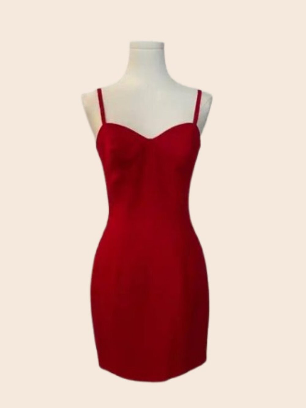 Vintage Andrea Polizzi for Rex Lester Red Fitted Mini Dress Size 2